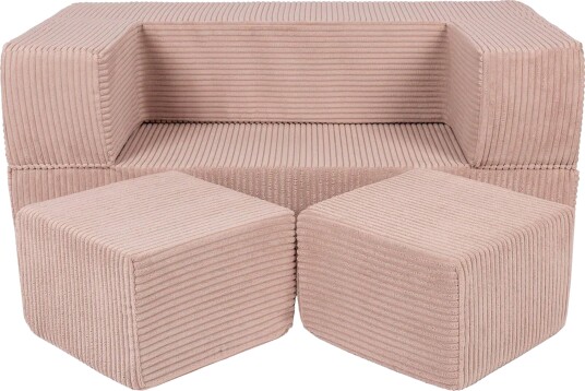Meowbaby Play Aesthetic Cube  Byggbar Sofa Pudderrosa