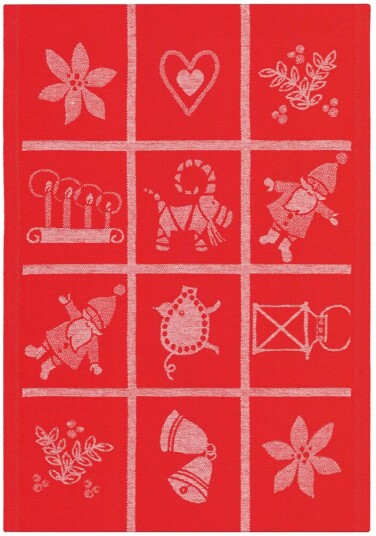 Ekelund Linneväveri Adventruta kjøkkenhåndkle 35x50 cm Rød Ekelund Linneväveri Adventruta kjøkkenhåndkle 35x50 cm Rød
