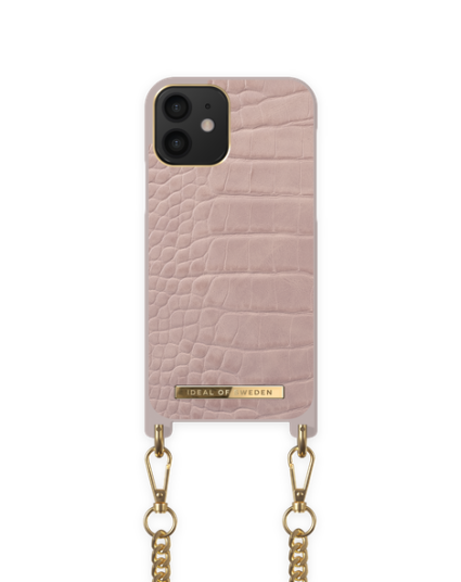 Ideal Of Sweden Atelier Necklace Case iPhone 12 Misty Rose Croco