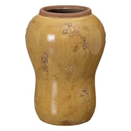 Bigbuy Home Vase 17,5 X 17,5 X 25 Cm Keramikk Sennep