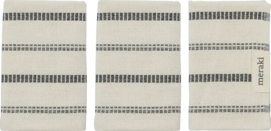 Meraki - Vaskeklut 30x30 cm 3 stk offwhite/svart Meraki - Vaskeklut 30x30 cm 3 stk offwhite/svart