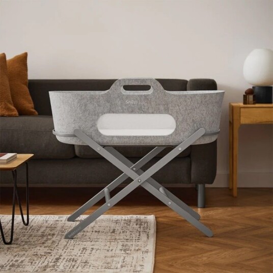 Snuz Snüz Snuzbaskit Moseskurv Med Stativ, Light Grey/Dove