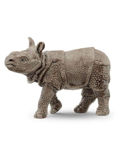 Schleich Indisk Neshornkalv Figur 5,5 cm Plast Dyr