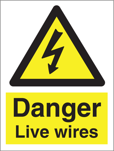Jo Safety Danger Live wires IMO Hazard and Warning sign 107033
