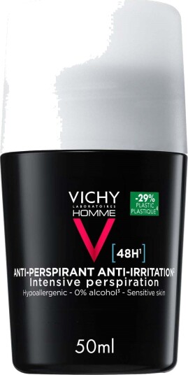 Vichy Homme Anti-Trace Deo roll on Uten parfyme 50 ml