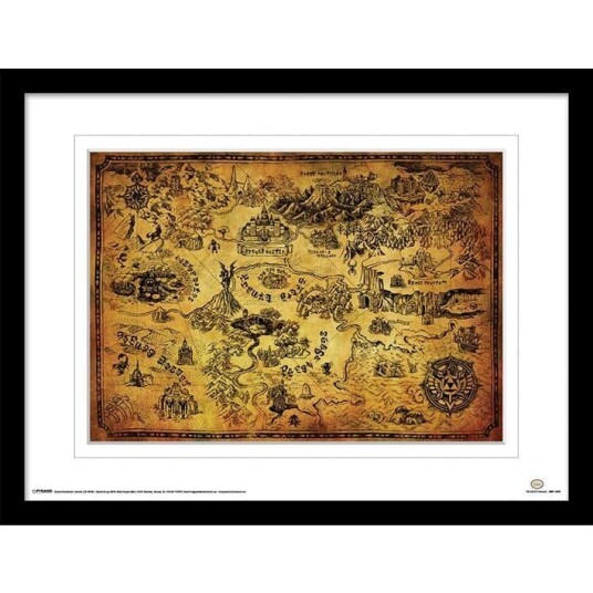 The Legend Of Zelda Hyrule Map Framed Art Print The Legend Of Zelda Hyrule Map Framed Art Print