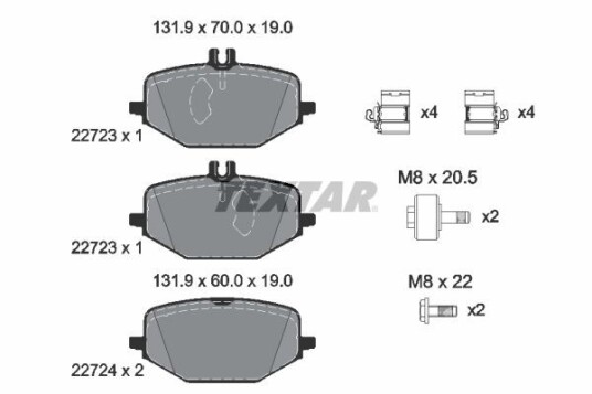 Bremseklosser TEXTAR 2272301 Bremseklosser TEXTAR 2272301