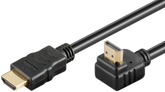 Goobay Høyhastighets HDMI™-kabel 90° med Ethernet HDMI™-kontakt (type A) > HDMI™-kontakt (type A) 3 m Goobay Høyhastighets HDMI™-kabel 90° med Ethernet HDMI™-kontakt (type A) > HDMI™-kontakt (type A) 3 m