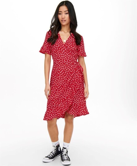 Only Olivia Wrap Dress Rød 42