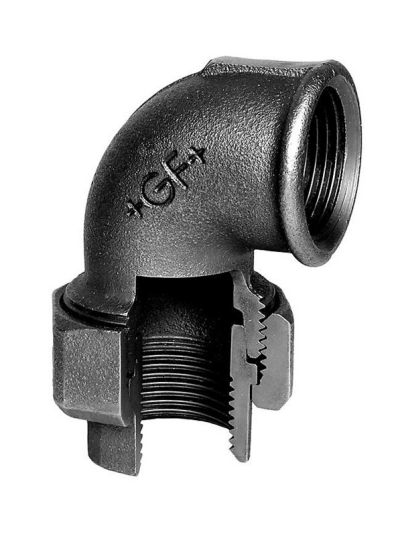 +GF+ angle union 90 black 2"" socket socket