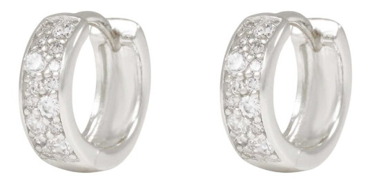 Snö Of Sweden Nisi Stone Hoop Earring Silver 12mm