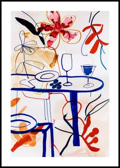 Vibrant Table Scene Plakat / 100x150cm