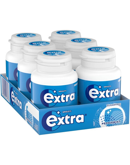 6 stk Stor Extra Peppermint Tyggegummiboks   Hel Eske 384 gram