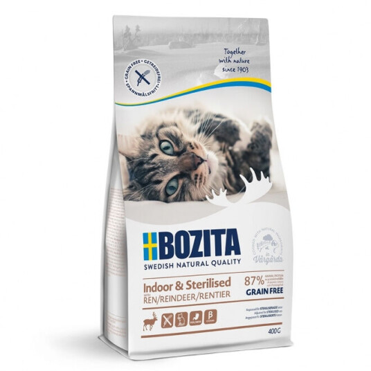 Bozita Katt 400 g Innendørs Kornfritt Reinsdyr - Sterilisert Helmat