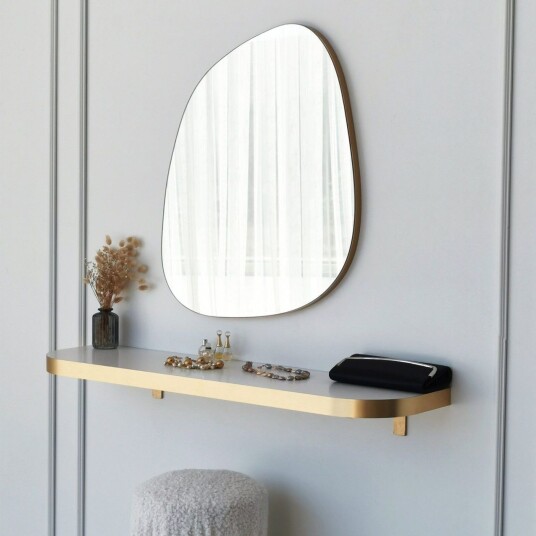 Karamea Speil 58 cm Asymmetrisk Gull