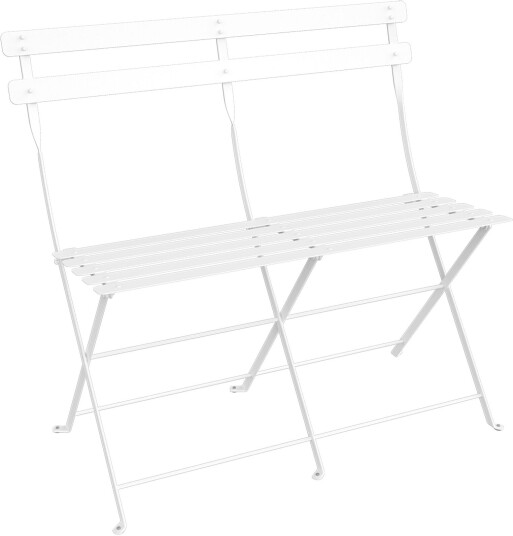 Fermob - Bistro 2-Seater Ottoman, Cotton White - Utendørs Krakker Og Puffer - Hvit - Metall