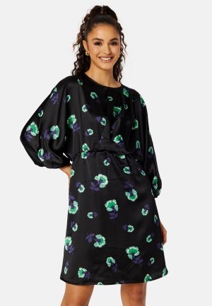 Object Collectors Item Agafia 3/4 Dress Black AOP:Fern green 42