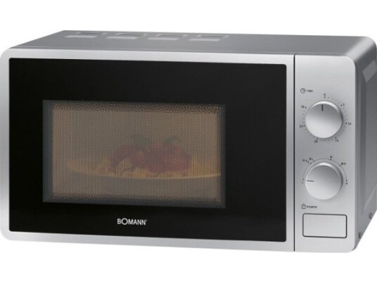 Bomann Mw 6014 Cb Benkeplate Solo Mikrobølge Ovn 20 L 700 W Rotasjon Sølv