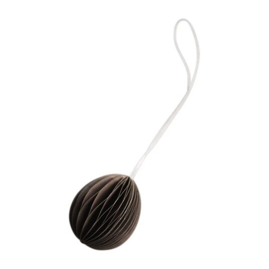 DBKD Ovoid påskedekor med oppheng papir small 4 cm Brown