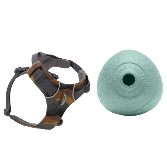 Ruffwear hundesele + Ø 8,9 cm Huckama leketøy gratis! - Front Range in Moonlight Mountains L/XL