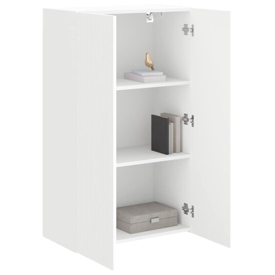  TV Veggskap Veggmontert Hvit 59,5 x 31 x 100 cm Konstruert tre