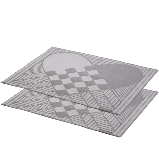 Georg Jensen Damask Christmas Rustic spisebrikke 2 pk 50x38 cm lysgrå