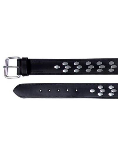 Trixie Active collar with studs leather XL: 6575 cm/40 mm black