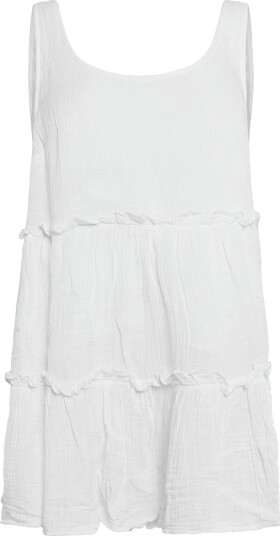 American Eagle 7928 Tiered Scoop Ruffle Mini Pd White XS