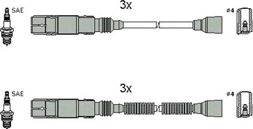 Tennplugg kabelsett HITACHI 134952 Tennplugg kabelsett HITACHI 134952