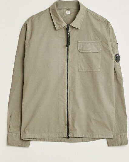 C.P. Company Organic Cotton Gabardine Zip Overshirt Grey