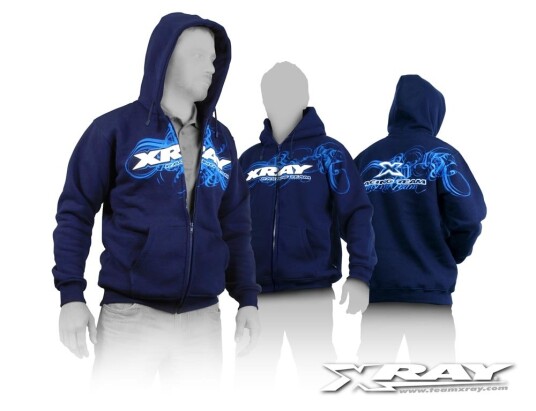 XRAY Sweater Hooded with Zipper - Blue (XXL ) XRAY Sweater Hooded with Zipper - Blue (XXL )