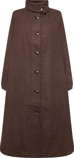 Kaffe Curve Kcnanny Button Coat CHOCOLATE BROWN 50 Kaffe Curve Kcnanny Button Coat CHOCOLATE BROWN 50