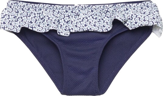 Mango Ruffled Floral Bikini Bottom Navy 86