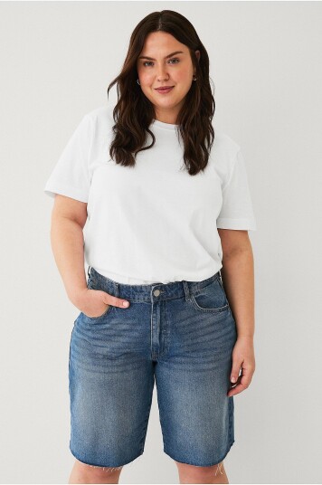 Noisy May Curve Jeans shorts nmHolla NW Loose Short AZ426MB Curv Blå