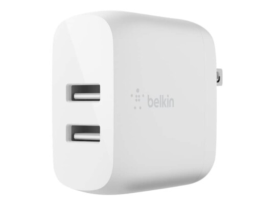 Belkin 24W Dual USB Vegglader med QC 3.0 Hvit Belkin 24W Dual USB Vegglader med QC 3.0 Hvit