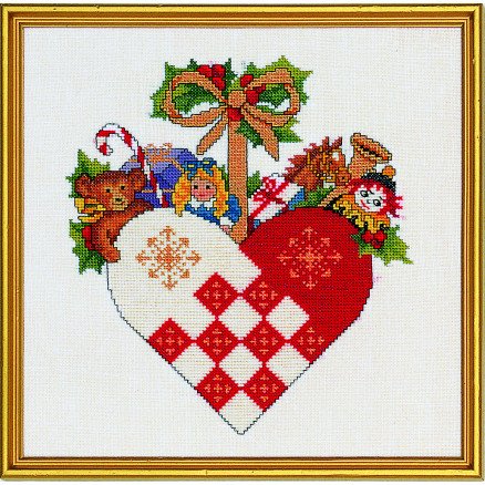 Permin Broderisett Hjerte med leker 25x25cm