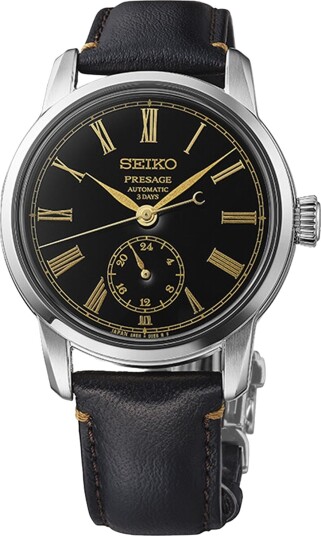 Seiko Herreklokke SPB499J1 Presage Sort/Lær Ø40.2 mm