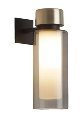 Tooy Osman 560.41 Vegglampe Matt Sort/ Børstet Messing med Klar Glass