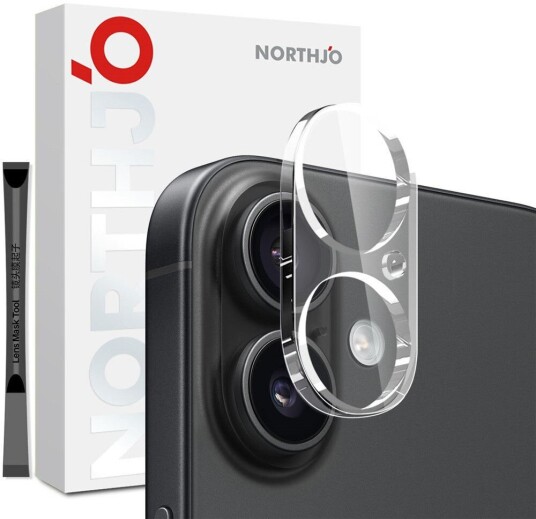 NORTHJO iPhone 17 Herdet Kameralinse Glass Gjennomsiktig