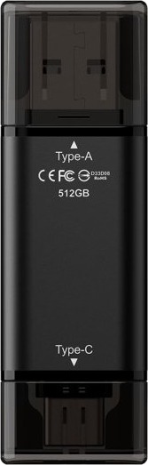 Team Group X1 Max USB-minne 512 GB USB-A USB-C 3.2 Gen 2 Svart