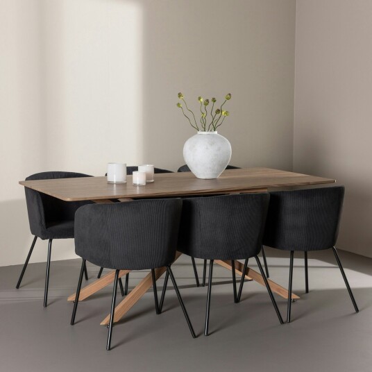 Spisegruppe Venture Home Piazza 180 med 6 stk Berit Stoler