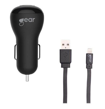 Gear Billader med 2 USB-A 2,4A Svart for Mobil Lading