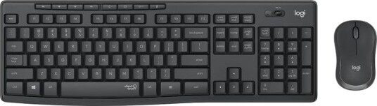 Logitech MK295 Silent - keyboard and mouse set - Russian - graphite - Tastatur & Mussett - Russisk - Svart
