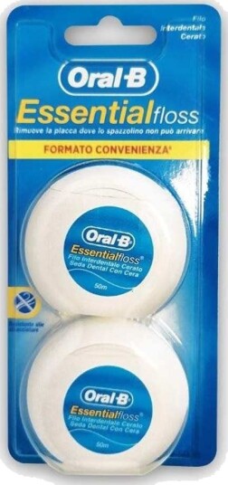 Oral-B Essential Floss 2 x 50 mtr. Waxed Mint Oral-B Essential Floss 2 x 50 mtr. Waxed Mint