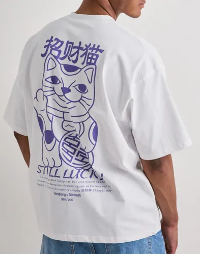 Woodbird Wbbeam Lucky Tee T skjorte med trykk Hvit