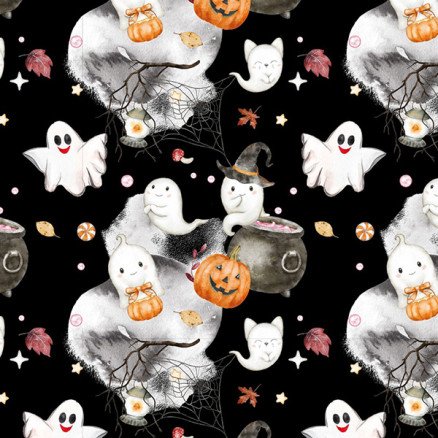 Balsløw French Terry Stoff 150cm 069 Halloweenmønster Balsløw French Terry Stoff 150cm 069 Halloweenmønster