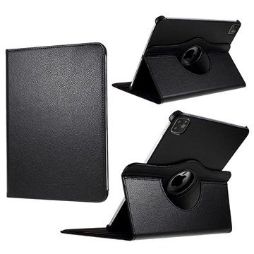 iPad Pro 12.9 2021/2022/Air 13 (2024) 360 Roterende Folio-etui Svart