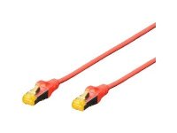 DIGITUS - Koblingskabel - RJ-45 (hann) til RJ-45 (hann) - 10 m - SFTP - CAT 6a - med støvel, halogenfri, uten hindringer - rød DIGITUS - Koblingskabel - RJ-45 (hann) til RJ-45 (hann) - 10 m - SFTP - CAT 6a - med støvel, halogenfri, uten hindringer - rød