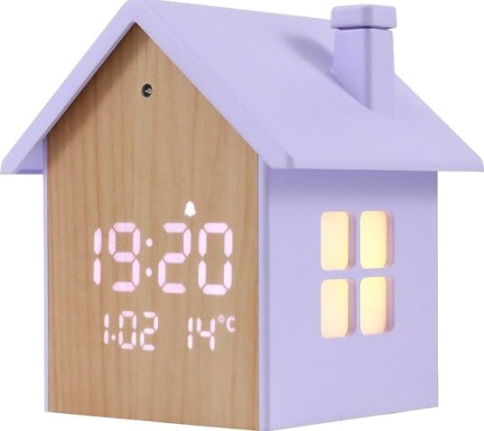 iTotal Birdhouse Vekkerklokke - 11,5x9,8x11 cm - Pastell Lilla