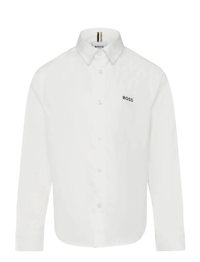 BOSS Long Sleeved Shirt White 108